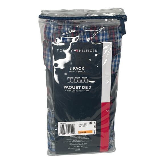 Tommy Hilfiger 3 Pack of Boxers Red Blue Size Small 28-30 - Picture 2 of 4